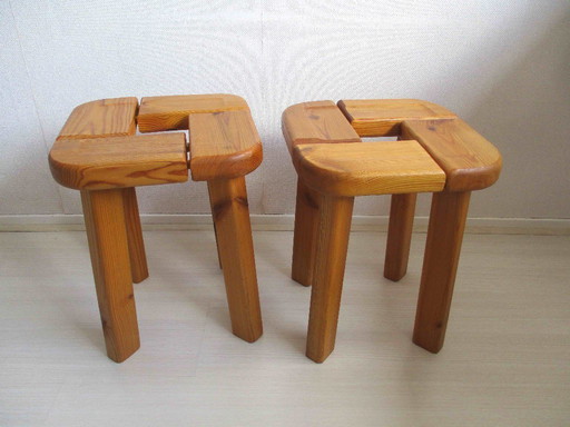 2 stools from Finnsauna Lagerholm designed by Olof Ottelin