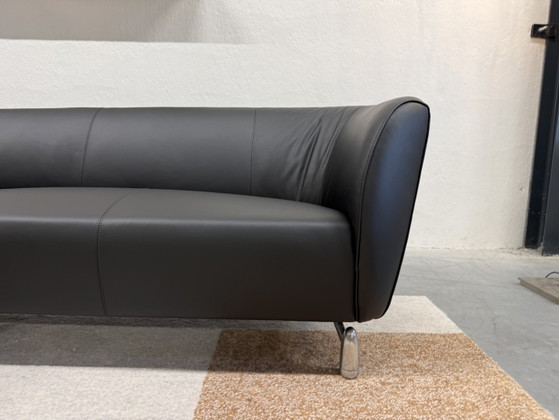 Image 1 of Sofá esquinero Leolux Pupilla de piel negra 260x150