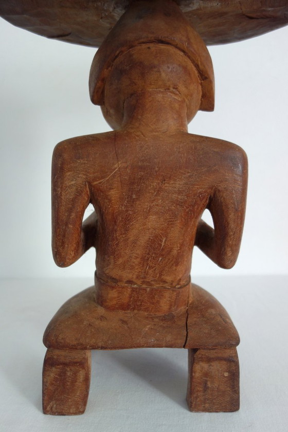 Image 1 of Sgabello da donna Luba intagliato in stile africano d'epoca