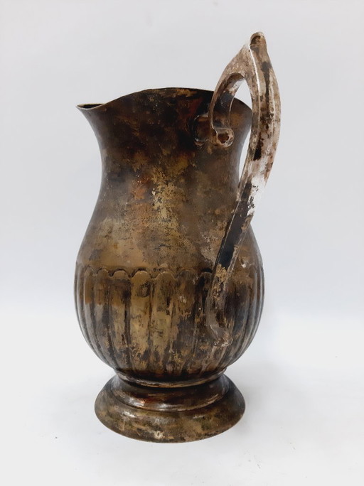  Antique Bronze Wine Pitcher, Urn, Jug, Patina 23 cm