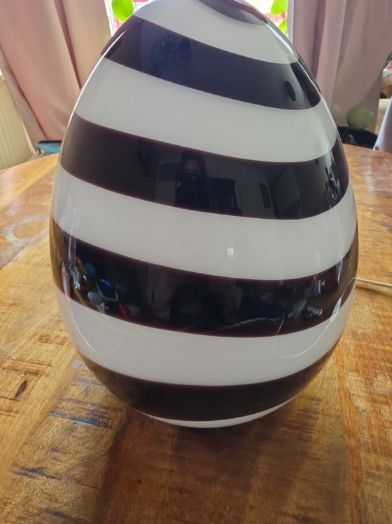 Image 1 of Lampada da tavolo di design 'Spiral Egg' – Vetro opalino – Vintage ILU