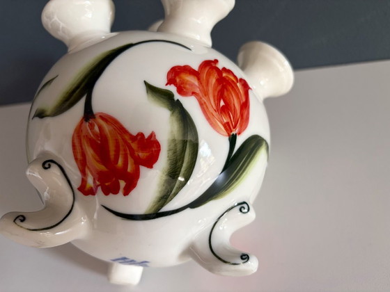 Hand-painted ceramic tulip vase - Delfleur Holland - 17cm (photo 4 of 7)