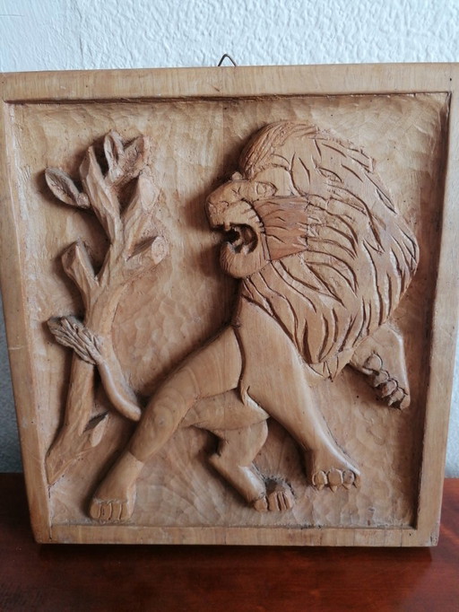 Handgesneden Houtsnijwerk - Leeuw