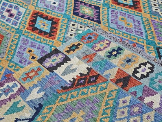 Handgeweven wollen kilimtapijt | Traditionele Afghaanse kilim | Handgemaakt | 300 × 200 cm (118 × 79 inch) (photo 5 of 8)
