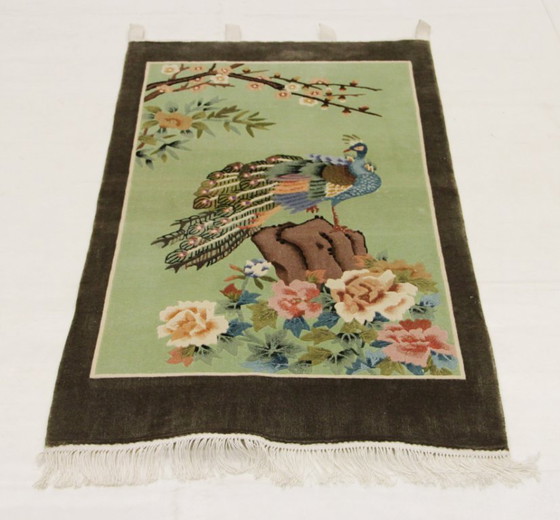 Image 1 of China Pure Silk Hand-Knotted Oriental Rug 125 x 70 cm Excellent Condition