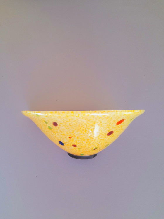 Image 1 of gekleurde glazen wandlamp