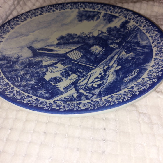 Image 1 of Delfts blauw sierbord  seizoen de herfst