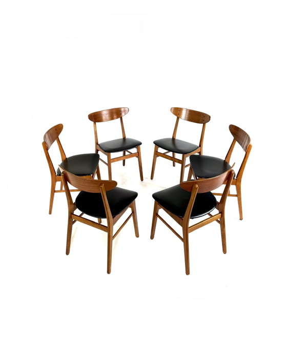 Image 1 of 6x Vintage Eetkamerstoel Model 210, Farstrup ‘60
