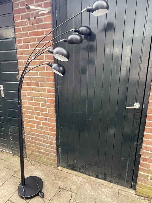 Lampadaire design noir 5-lumières