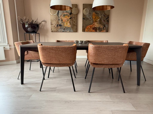 AL2 Vintme 002 dining table & 6x AL2 Mob 012 dining table chair