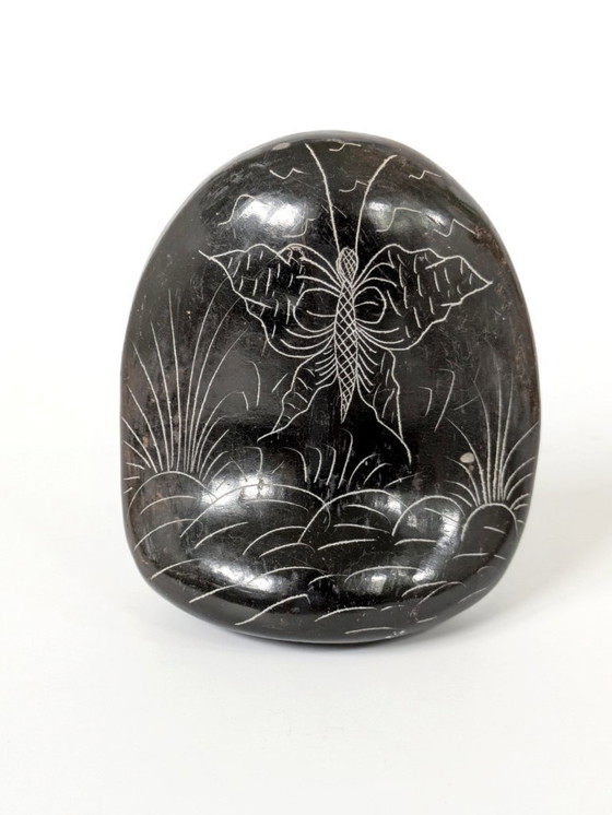 Image 1 of Statuetta di gufo Barro Negro messicano d'epoca | Ceramica fatta a mano in argilla nera di Oaxaca degli anni '70