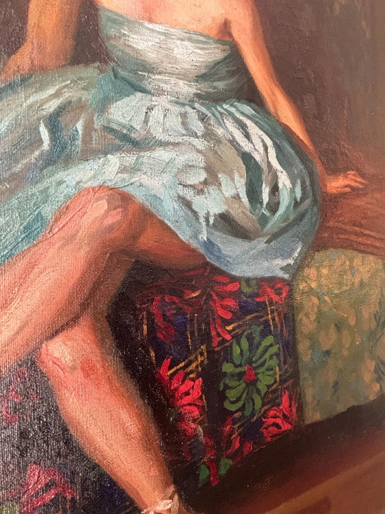 Oil on Canvas Ballerina Portrait, Neapolitan School, 1940s – Paintings & Drawings (photo 13 of 13)