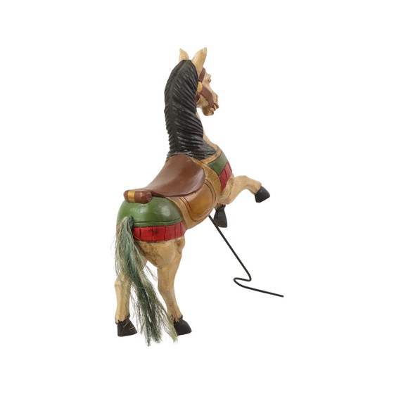 Image 1 of Cheval de carrousel vintage en bois