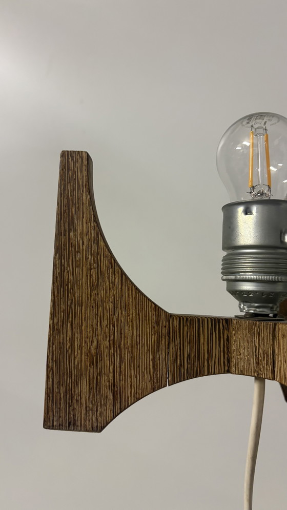 Image 1 of Lampe de table vintage Raak Amsterdam Hokusai D-2022 Bois wengé / verre