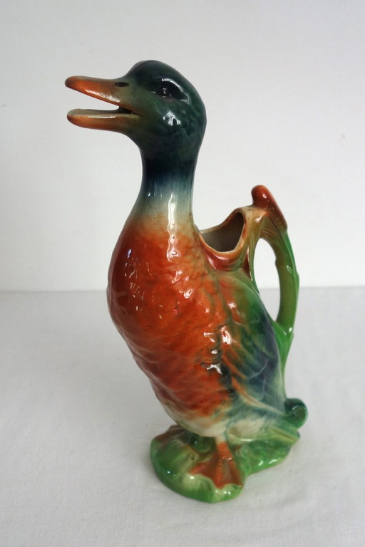 Ancien Pichet Barbotine Canard Saint Clément