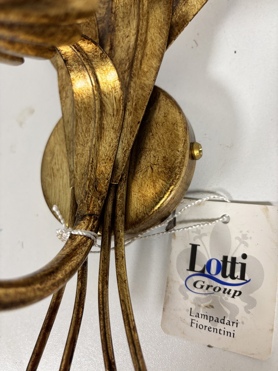 Image 1 of Juego de 2 lámparas de pared «Wheat Ear» del grupo italiano Lotti, de stock antiguo.