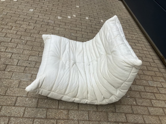 Image 1 of 100% autentico Ligne Roset Togo 1 posto, pelle bianco sporco '87