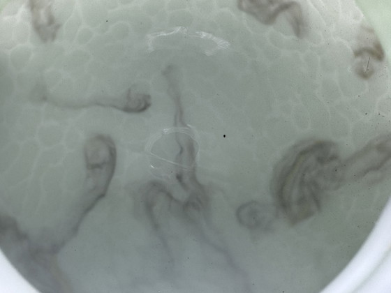 Image 1 of Lampada da soffitto vintage verde opalino con effetto marmo: un'attrazione retrò suggestiva