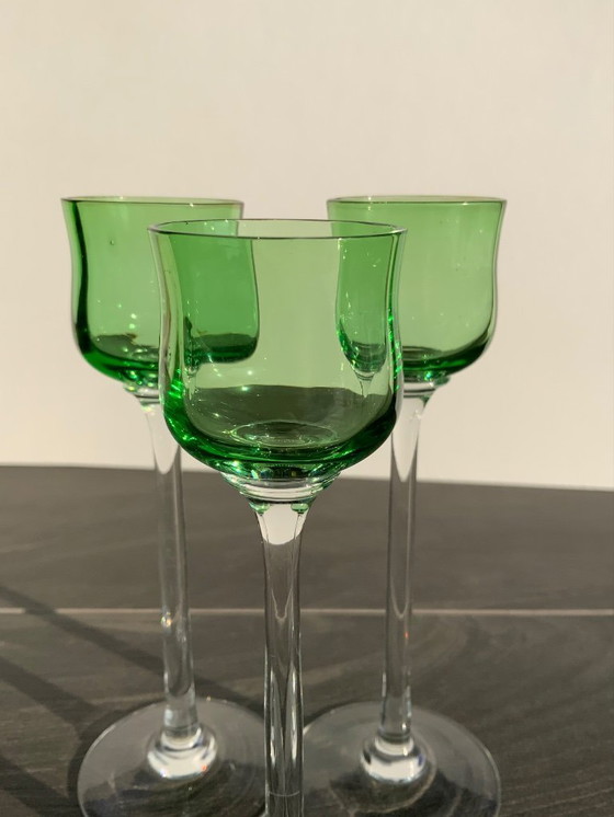 Image 1 of Juego de 3 copas de licor Art Nouveau - Bakalowits & Söhne - Meyr's Neffe - Viena c. 1902​