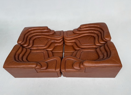 Image 1 of 4-DELIGE SET DE SEDE TERRAZZA DS1025 BY UBALD KLUG IN COGNAC LEDER