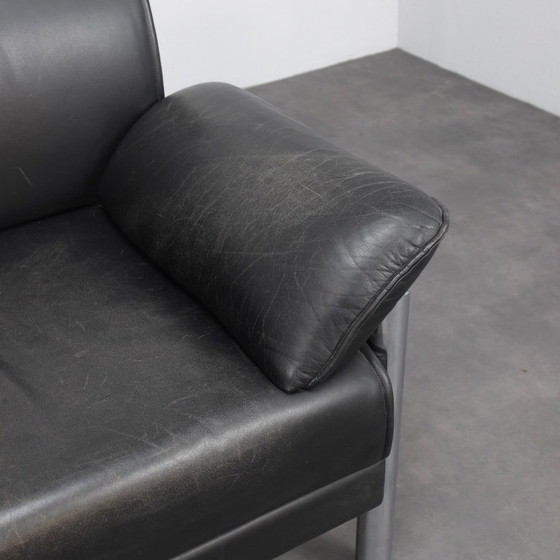 Image 1 of Poltrona lounge italiana postmoderna in pelle e cromo, anni '80