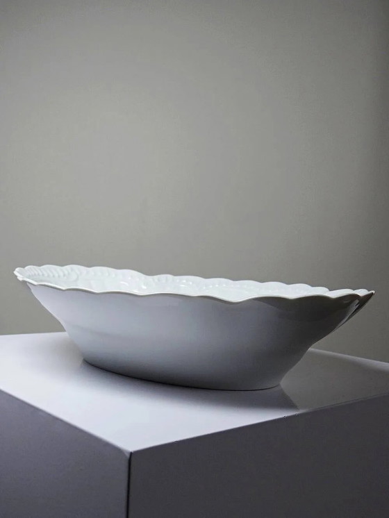 Vintage hollow plate Chastagner Limoges in white porcelain, rococo style. – Crockery (photo 5 of 9)