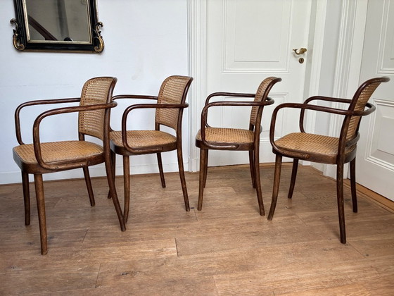 Image 1 of 4x Sessel „Prag“, Entwurf Thonet Nr. 811 von Josef Hoffmann