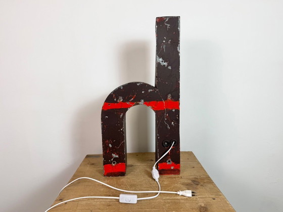 Image 1 of Vintage Illuminated Advertising Letter H , 1960s
