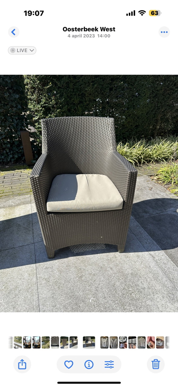 Set van 4 tuinstoelen Lotta bronzen
