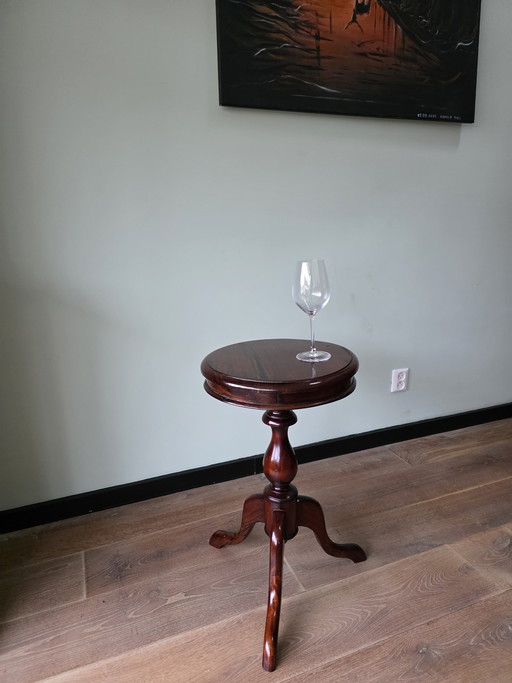 Elegante mahonie tripod wijntafel vintage