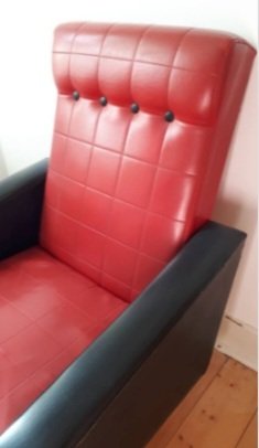 Vintage Rockabilly fauteuil – Metal, Skai (photo 3 of 6)