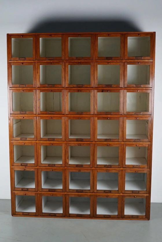 Image 1 of Antique large Dutch oak haberdashery cabinet with hinged doors, 1920s/30s