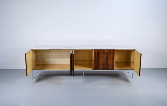 Image 1 of Florence Knoll 60's Rosewood Marble Sideboard Knoll International Editor