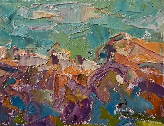 Original Oil Painting Summer Nature Landscape A Walk Outside The Village – Paintings & Drawings, Canvas (photo 4 of 8)