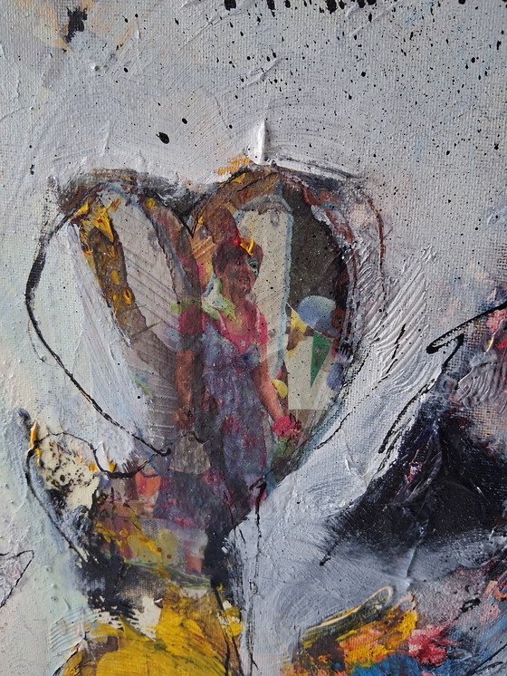 Image 1 of Skating white Fear,abstract,mixed media