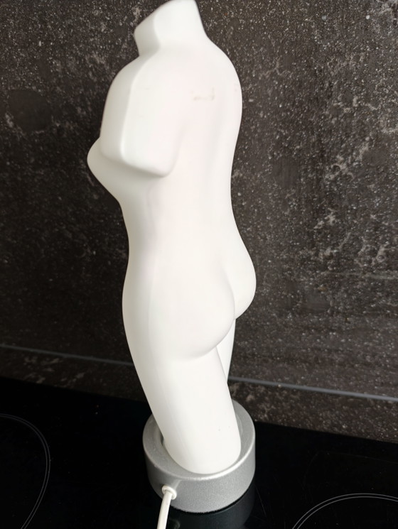 James & Poki Co Frosted Glass Torso Table Lamp, 1990 (photo 4 of 5)