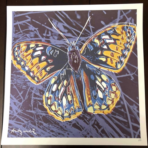 1990s After Andy Warhol "Butterfly" Lithograph – lithos zeefdrukken, Paper