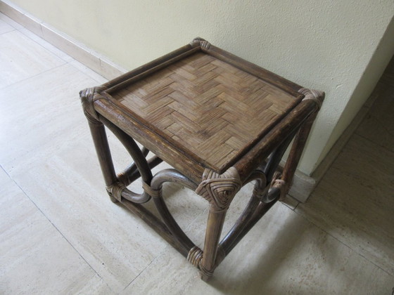 Image 1 of Vintage Rattan/Bamboo Side Table