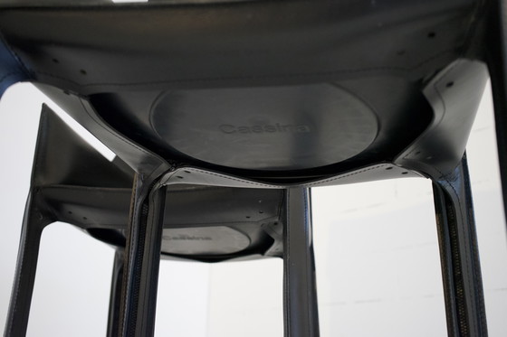 Image 1 of 8x CAB 412 2x CAB 413 Set Sedia con braccioli Sedia da pranzo Pelle Nera Cassina Mario Bellini