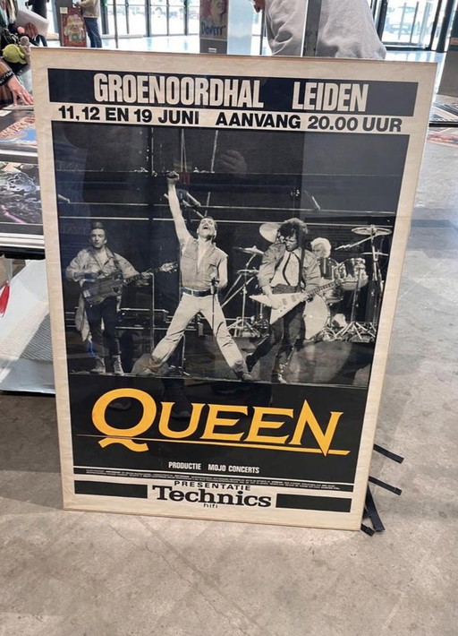 Affiche rare de Queen 1982 (Tournée Hot Space) Leiden - Technics