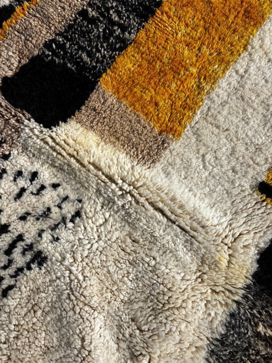Image 1 of Handmade Moroccan Mrirt Wool Rug 160x220 cm– Minimal Geometric Design – Luxury Berber Area Rug – Modern Boho Home Decor