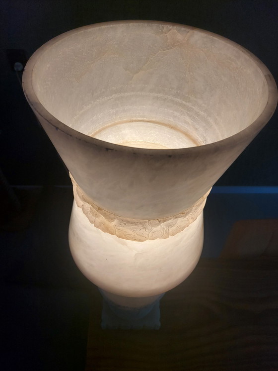 Image 1 of Alabaster Natural Stone Table Lamp Large Model