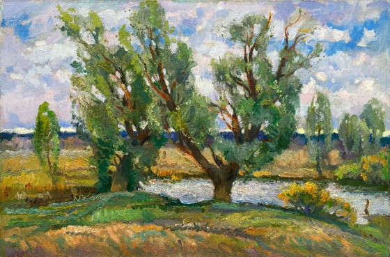 Image 1 of Original Vintage Oil Painting Natural Landscape
