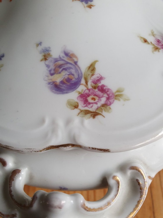 Image 1 of Elegant French porcelain tureen ca. 1900 - hand-painted