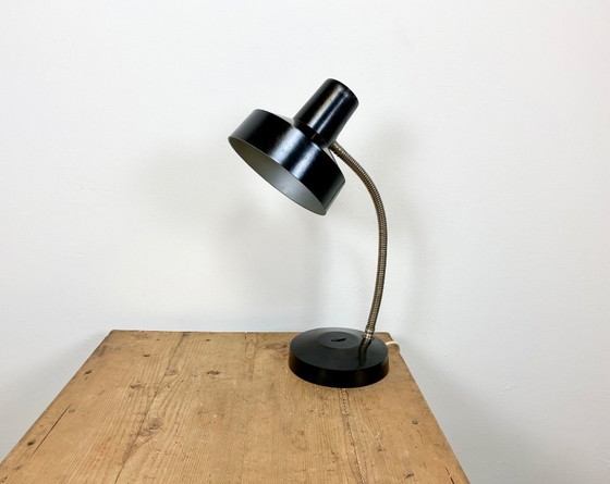 Image 1 of Vintage Black Bakelite Gooseneck Table Lamp, 1960s