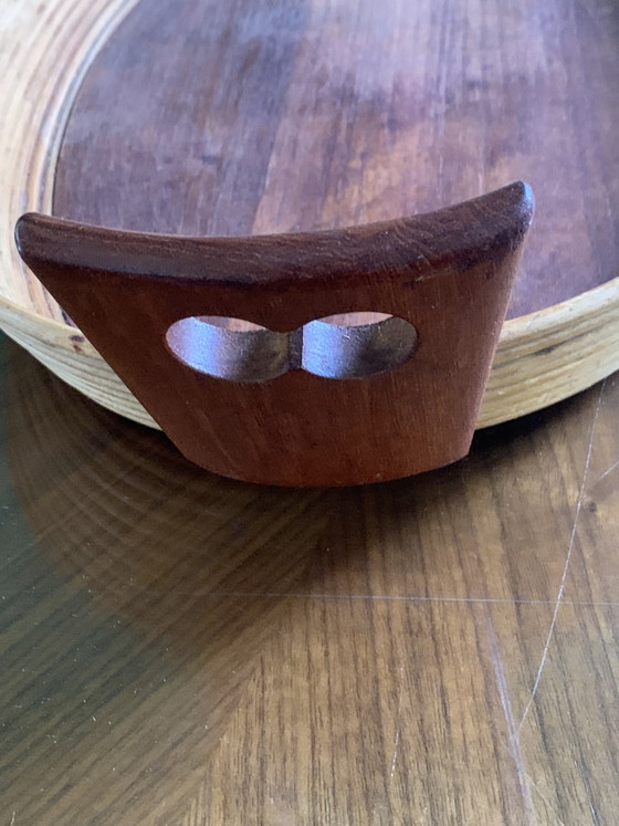Grande Vassoio Vintage Ovale in Legno Curvato – Manici Ergonomici in Teak - Scandinavo – Oggetti decorativi (photo 4 of 15)