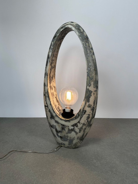 Sculptural Fiberglass Lamp, France, 1970s, Table lamps, Grey (photo 5 of 6)