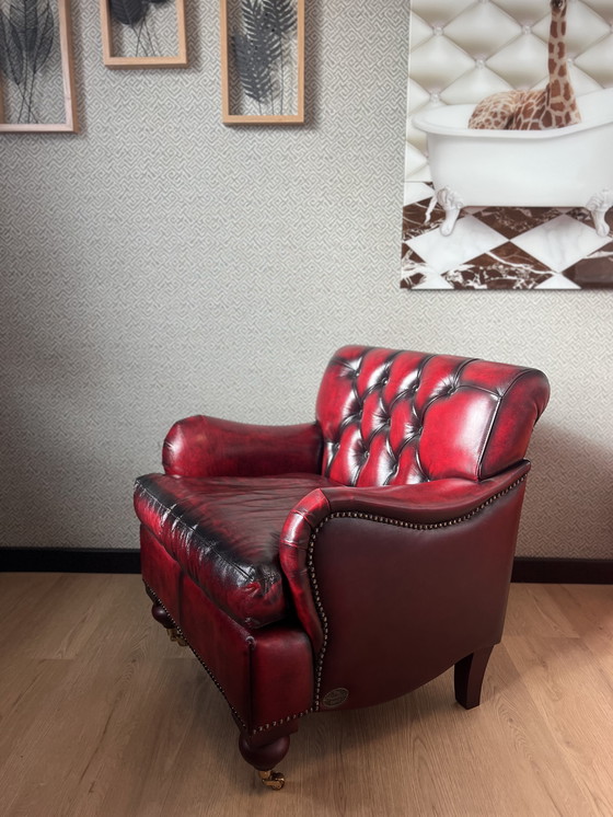 Image 1 of Sedia - Poltrona Chesterfield Bolton - Rosso antico - Pelle