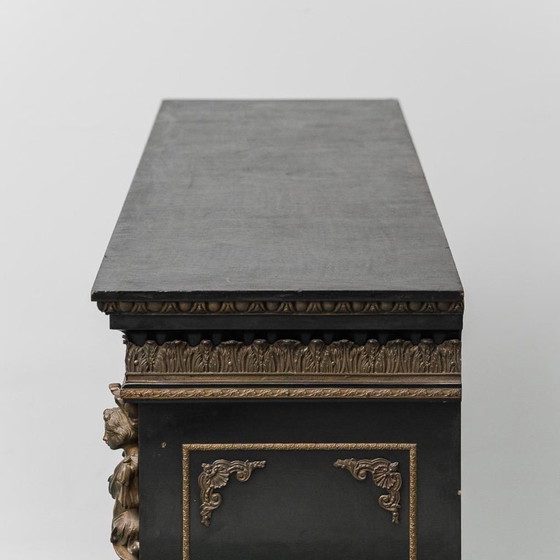 Image 1 of VINTAGE FRENCH RENAISSANCE STYLE BOULLE SIDEBOARD HAND PAINTED 19TH CENTURY