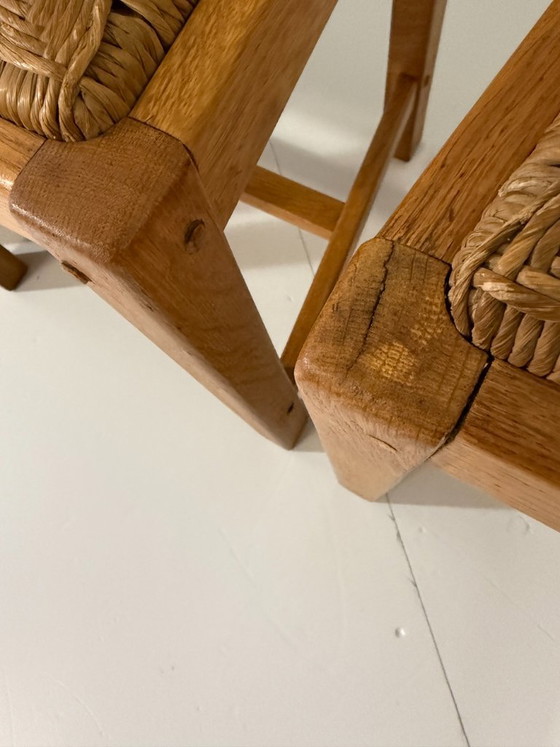 6 X Rustieke Blonde Eiken Eetkamerstoelen 1960's – Wicker (photo 18 of 22)